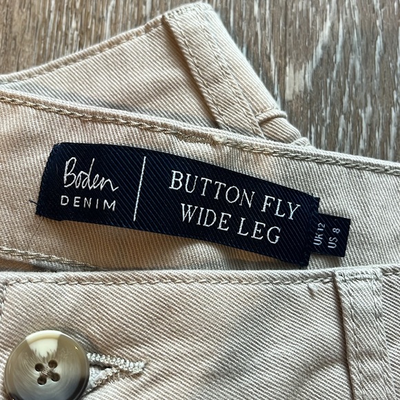 Boden  Denim Button Fly Wide Leg Jeans Size 8 - Picture 5 of 5
